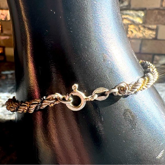 Three-Tone 925 | 14K Rope Bracelet - Picture 3 of 3